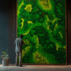 Panneau mural en mousse préservée Art mural en mousse naturelle Art mural en mousse verte de jardin vertical écologique pour décoration murale d'hôtel de bureau - Product Image 4