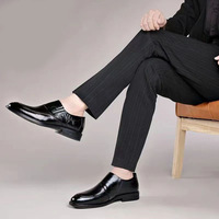 Chaussures pour hommes tendance, automne et hiver, chaussures habillées de cérémonie, semelle souple, bout pointu, chaussures de mariage pour marié, à enfiler