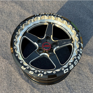 Ruedas Forjadas Negras Personalizadas de 2 Piezas con Beadlock 5x120 5x114.3 17 18 Estilo 5*5 para Carreras de Drag, para Mustang Corvette C5 C6 - Product Image 3