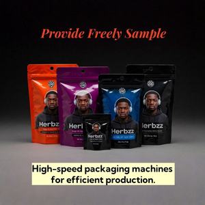 PRIDISO Black Custom Printed Childproof Stand up Pouch 3.5g Mylar Bags with Zipper Lock for Edibles Packaging - Product Image 3