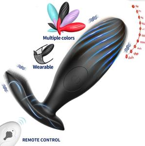 Nuovo telecomando 10 modalità di vibrazione anale vibratore testa di testa massaggiatore prostata giocattoli sessuali per uomini <span class=keywords><strong>e</strong></span> donne prodotti del sesso % - Product Image 1