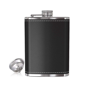 Frasco de alcohol de cuero personalizado de 6/7/8OZ botella de vino Petaca de acero inoxidable y juego de regalo de embudo para <span class=keywords><strong>Auchentoshan</strong></span> Finlandia - Product Image 2