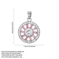 Elegante Collar con Colgante de Girasol con Incrustaciones de Circonitas Cúbicas, Disco Redondo de Aleación Plateada, Joyería de Moda para Uso Diario para Mujer