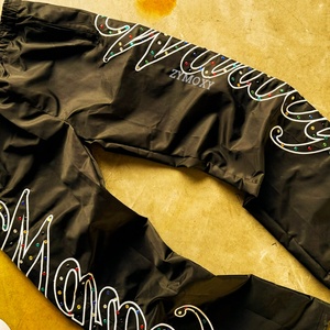 Factory Custom High Quality Baggy <b>Pants</b> <b>Straight</b> <b>Leg</b> Trouser Oversized Waterproof Embroidery Rhinestone Nylon <b>Track</b> <b>Pants</b> - Product Image 3