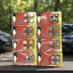 Juego de tapas para válvulas de neumáticos, paquete de 4 diseños surtidos para coche, camión, bicicleta - Product Image 3