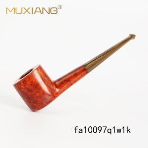Muxiang Briarwood Smoking Pipe Straight Type 9mm Filter Dark Red Glossy Finish Tobacco Pipe - Product Image 5