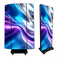 Écran publicitaire LED pliable avec lecteur multimédia intégré, carte vidéo USB Plug-and-Play