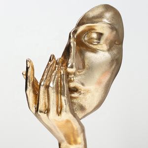 Silenzio eco-friendly oro in resina astratta artigianato Creative Art Deco ornamenti per soggiorno ufficio Desktop casa all'ingrosso - Product Image 3