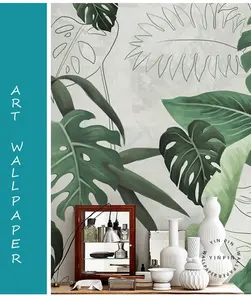 Тропический дождь лес 3d обои листья украшение дома Настенная бумага для гостиной - Product Image 6