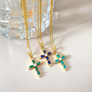 <b>Cross</b> Copper Sun Pendant with Rhodium Gold Plated Box <b>Chain</b> Unisex Gift - Product Image 1