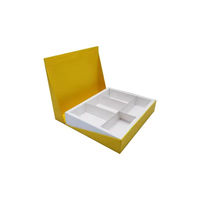 Boîte rigide personnalisée blanche et orange avec couvercle et base pour emballage cadeau, avec insert et logo en feuille d'or, personnalisation des couleurs possible