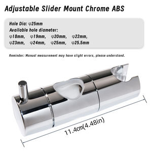 Support de <span class=keywords><strong>douche</strong></span> à main <span class=keywords><strong>universel</strong></span> réglable en ABS chromé traditionnel de 18 à 25 mm, support de rail coulissant, robinet de salle de bain d'appartement - Product Image 2