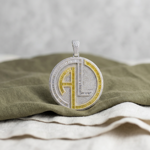 Hip Hop Iced Out Custom Bubble Letter Round <b>Medallion</b> Pendant 925 Sterling Silver Rhodium Plated Charm with Sparkling - Product Image 4