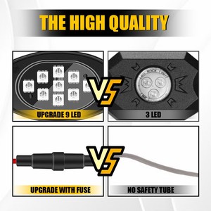 ชุดไฟ LED RGB Auxito สำหรับตกแต่งใต้ท้องรถ 20 ชิ้น หลายสี พร้อมควบคุมผ่านแอป <span class=keywords><strong>Bluetooth</strong></span> กระพริบได้ สำหรับรถบรรทุก ATV UTV RZR SUV - Product Image 5