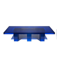 Acryl Klein Blue Konferenz tisch Modern Designer 6-Sitzer Rechteckige Esstische