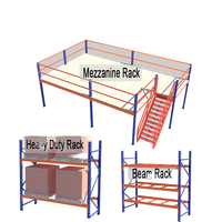 Système de rayonnage multi-niveaux en acier inoxydable pour mezzanine, grenier, loft, avec échelle, plateforme et étagères, résistant à la corrosion