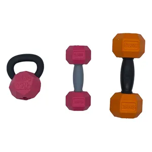 Rubber Chew Toy 2022 New Indestructible Dumbbell Fitness Chew Toy Dog Teeth Chew Rubber Interactive Dog Toy