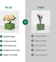 Boîte à fleurs en carton avec poignée, pliable et pop-up, pour emballage de bouquets floraux, directement de l'usine