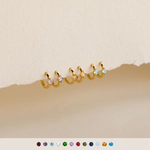 Mười Hai Ngày Sinh Birthstone Hình Học Hình thoi Bông Tai Cho Phụ Nữ Cao cấp Thiết Kế Đa Năng Phụ Kiện Sang Trọng Phong Cách Thời Trang - Product Image 4
