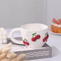 Tasse créative fraise cerise en forme de main citrouille maïs tasse à café fruits lait tasse de grande valeur bureau à domicile petit déjeuner tasse