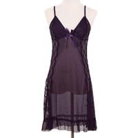 Ensemble de lingerie sexy pour femmes, en maille transparente, taille élastique, taille unique, longueur genou, pour la maison, été