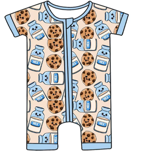 Baby-Strampler Unisex Bedruckt Kurzarm Zwei-Wege-Reißverschluss Waschbare Bambus-Babykleidung Mystery Pyjama-Box-Sets Versandfertig - Product Image 1