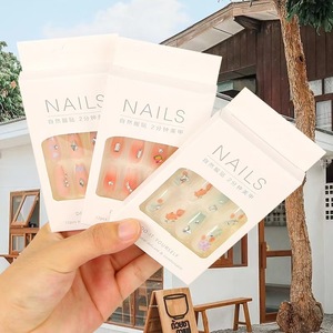 Autocollants pour ongles, 12 pièces, auto-adhésifs, forme ronde, longueur moyenne, pour usage général - Product Image 1