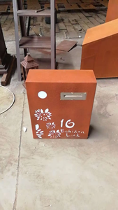 Buzón de Paquetería de Acero Corten Personalizado de Estilo Vintage, Montado en Pared, Lámina Galvanizada con Característica Impermeable, Diseño de Buzón de Entrega - Product Image 4