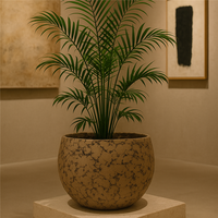 Pot de fleurs minimaliste en ciment, jardinière ronde, décoration intérieure et extérieure, jardin, maison, 40x40x40,5 cm