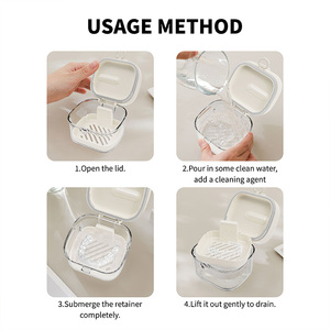 กล่องเก็บฟันปลอมพลาสติกมีรูระบายฟันโลโก้แบบกำหนดเอง - Product Image 3