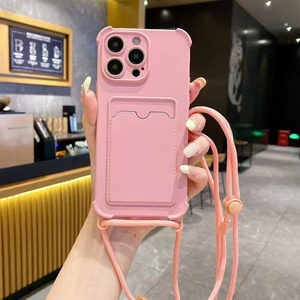 Thời trang hợp thời trang vỏ mềm trường hợp điện thoại cho <span class=keywords><strong>iPhone</strong></span> 16 15 14 13 15 Pro Max với treo dây mềm TPU màu điện thoại di động trường hợp - Product Image 4