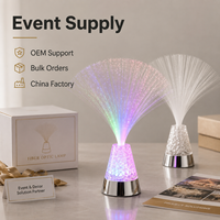 Lampe de table décorative LED à fibre optique de 13 pouces, à changement de couleur RGB, pour chambre à coucher, fonctionnant sur piles AAA, avec commande par interrupteur, pour fêtes et événements