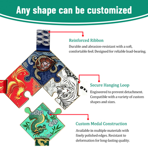 Ensembles de médailles personnalisées en puzzle, médailles de sport imbriquées, médailles en métal pour marathon, prix de compétition, souvenir, faible MOQ, réponse rapide - Product Image 3