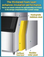 Machine à glaçons en cubes de 100 kg par jour avec compresseur Emerson pour la production de glaçons ensachés, haute productivité, refroidissement des boissons, usage commercial