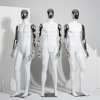 Maniquí Masculino de Cuerpo Completo Negro Mate de Alta Gama con Cabeza en Pose de Pie y Soporte de Exhibición para Tiendas de Ropa Masculina, Escaparates y Modelado Fotográfico