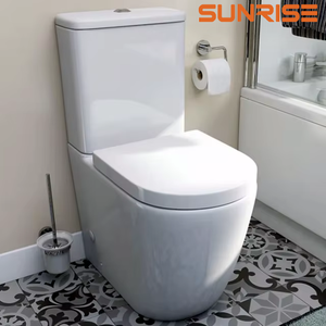 OEM WC en céramique blanche, design épuré, à double chasse intégrée, pour salle de bain moderne - Product Image 1