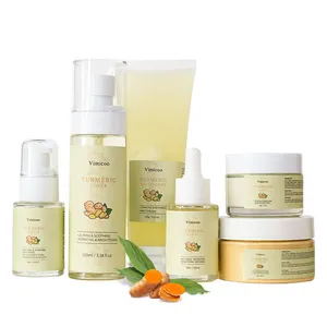 OEM Beauty Product Anti Wrinkle Anti Aging Moisturizing Natural Organic Herbal Extract Facial Skincare Turmeric Skin Care Set