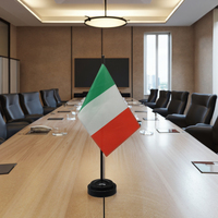 Italie Bureau Personnalisable 14*21cm Négociation Table Drapeau Mini Décoration En Gros Techniques D'impression Numérique