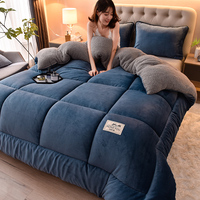 Couette Élégante et Confortable en Velours Flanelle Ultra Doux avec Doublure Sherpa Épaisse – Qualité Supérieure – Taille Queen – Vente en Gros
