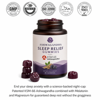 Bonbons gélifiés naturels premium KSM-66 Ashwagandha pour le sommeil avec mélatonine et magnésium pour le soulagement du stress et l'aide à la relaxation nocturne