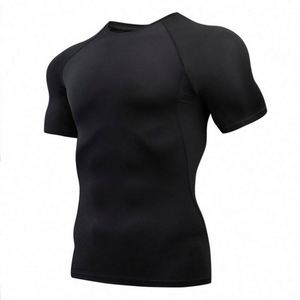 Camiseta de Compresión Deportiva de Secado Rápido para Hombre, Cuello Redondo, Manga Corta, Ajuste Ceñido, para Entrenamiento, Gimnasio, Ciclismo y Running - Product Image 4