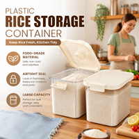 Contenedor de Almacenamiento de Arroz de Plástico Estilo Nórdico Refinado, para Uso Doméstico, Grande, de 20 Libras, Sellado, a Prueba de Humedad e Insectos