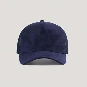 Gorra de béisbol personalizada de primavera/verano, de gamuza transpirable con malla, deportiva, de color sólido, estilo camionero de 5 paneles - Product Image 5