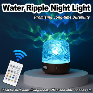 Lampe de nuit LED à effet d'ondulation d'eau, haut-parleur sans fil, commande tactile, rechargeable par USB, lampe d'ambiance de table, art de la vague océanique pour la chambre - Product Image 2