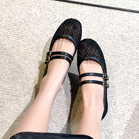 Nouvelles Chaussures Plates de Printemps-Été 2026 pour Femmes : Ballerines Mary Jane Creuses et Respirantes, Confortables et Élégantes en Maille Française