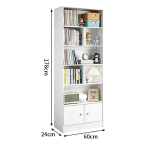 Étagère murale pour livres, bibliothèque à 4 ou 5 niveaux avec petites étagères ouvertes et un petit placard, une bibliothèque pour la bibliothèque - Product Image 2