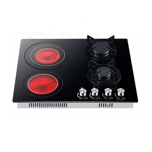 Table de cuisson encastrable OEM 5 feux <span class=keywords><strong>gaz</strong></span> et 1 plaque électrique infrarouge céramique, cuisinière à <span class=keywords><strong>gaz</strong></span> 4 brûleurs, plaque de cuisson à induction et <span class=keywords><strong>gaz</strong></span> - Product Image 2
