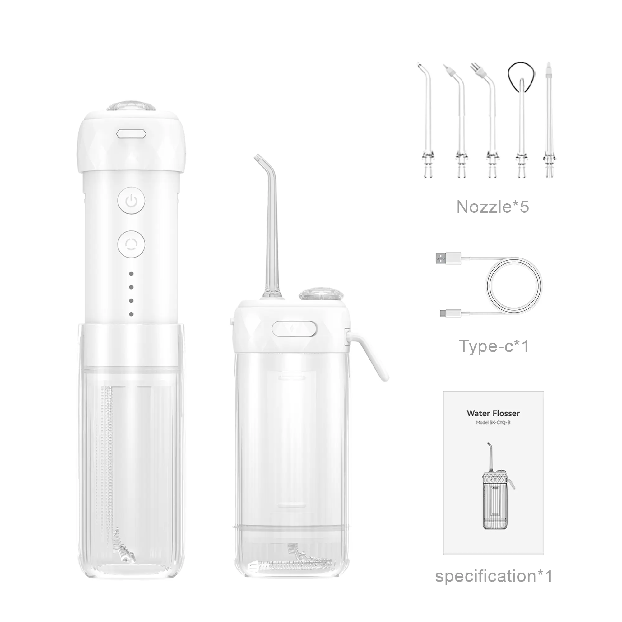Smart Sonic Electric Oral Irrigator Set - Ozone Water Dental Flosser for Braces & Teeth Deep Clean with Oralfree Picks