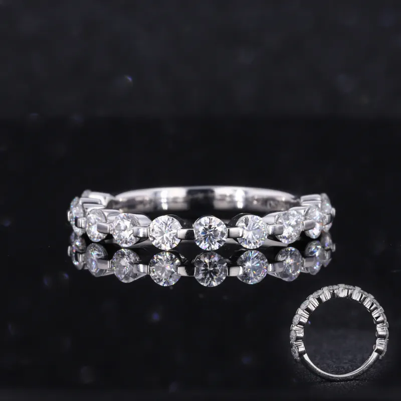 Starsgem DEF VVS Lab แหวนเพชร34 Eternity Band แหวนทองคำขาว