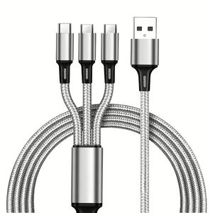 Hot 3 in 1 Fast Charging Cord for Phone Micro USB Type C Charger <b>Cable</b> Multi Usb Port Multiple Usb Charging Cord - Product Image 2